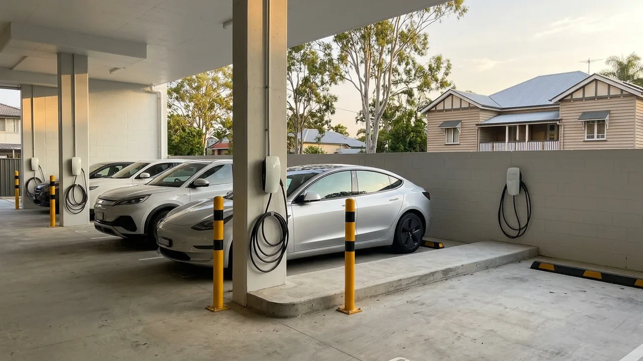 Brisbane ev charger installation context shot for "Can you get an EV charger installed in a Brisbane apartment or strata complex?"