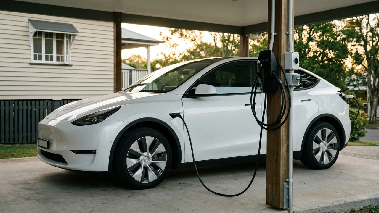 Brisbane ev charger installation context shot for "Can you install a home EV charger yourself, or do you need a licensed electrician?"