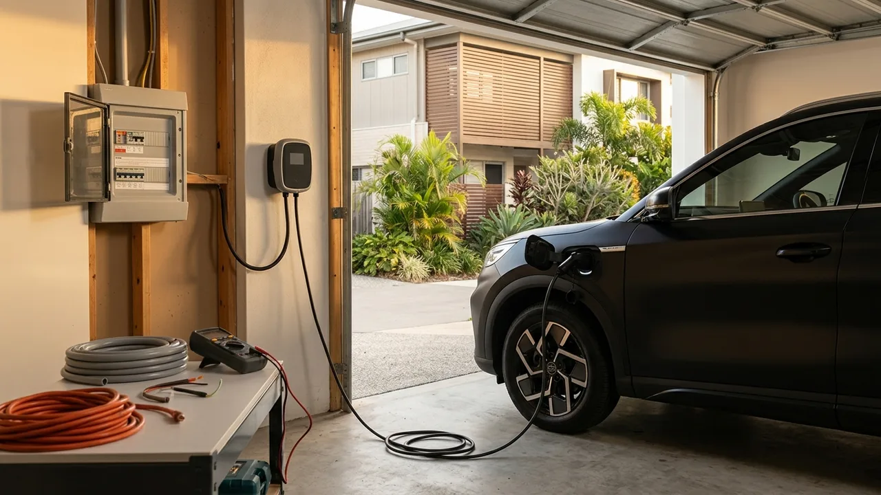 Brisbane ev charger installation context shot for "Is there a best time of year to get an EV charger installed in South East Queensland?"