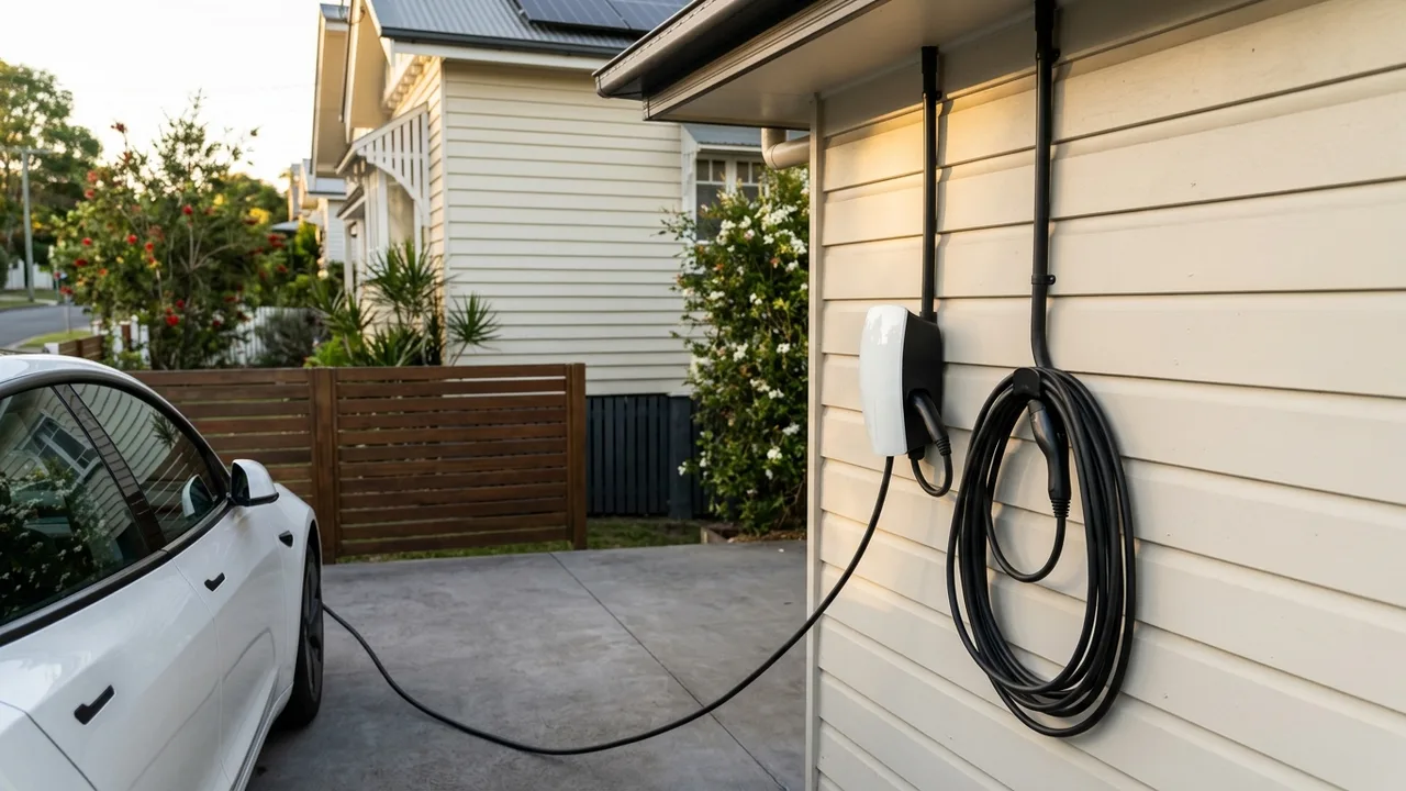 Brisbane ev charger installation detail relevant to "Does charging your EV from solar panels actually save money in Brisbane?"